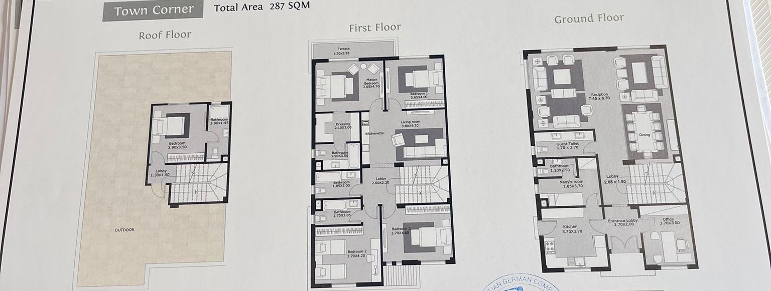 Floor plan for townhouse at Azzar New Cairo