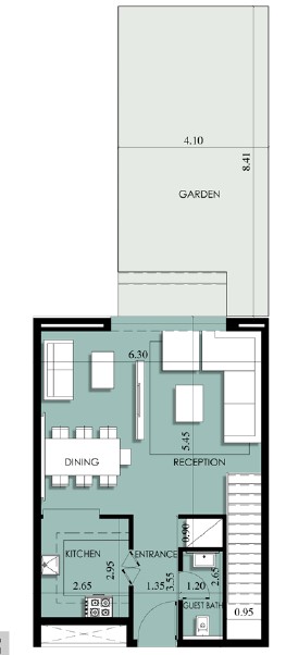 Floor plan for apartment at 205 Arkan Palm