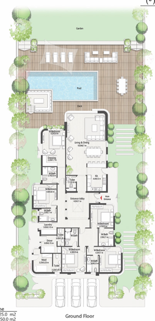 Floor plan for villa at Masaya