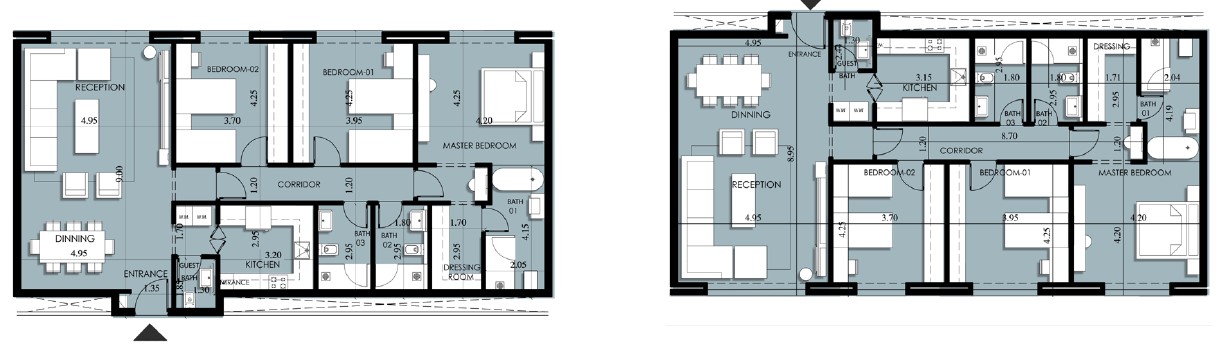 Floor plan for apartment at 205 Arkan Palm