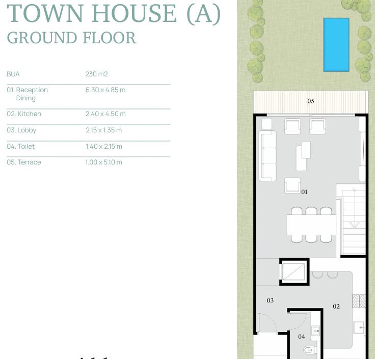 Floor plan for townhouse at Eastville