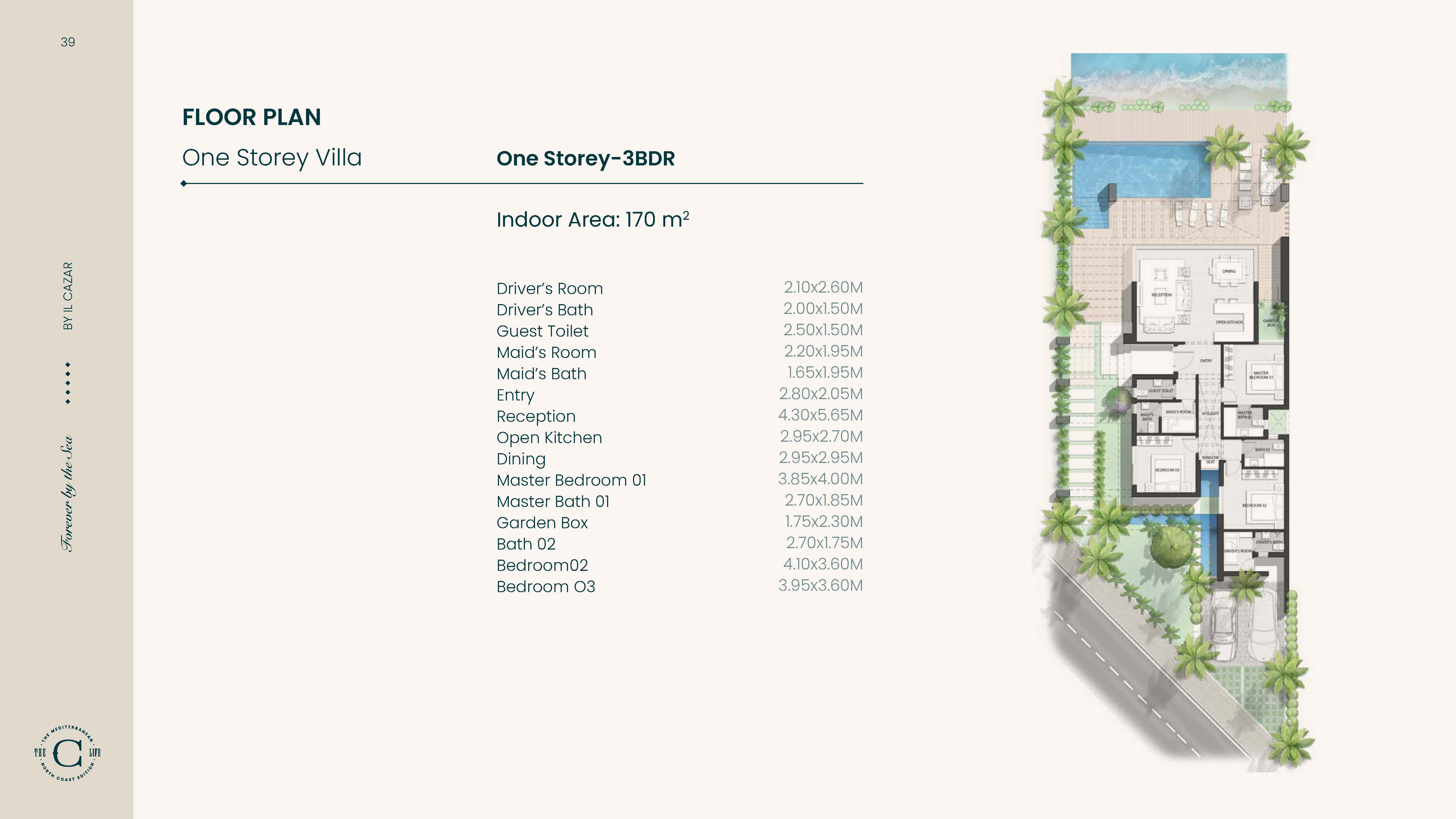 Floor plan for villa at C North