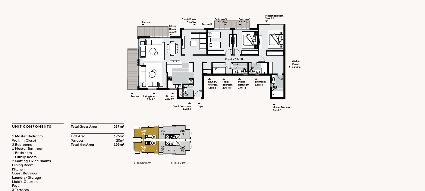 Floor plan for apartment at Al Burouj