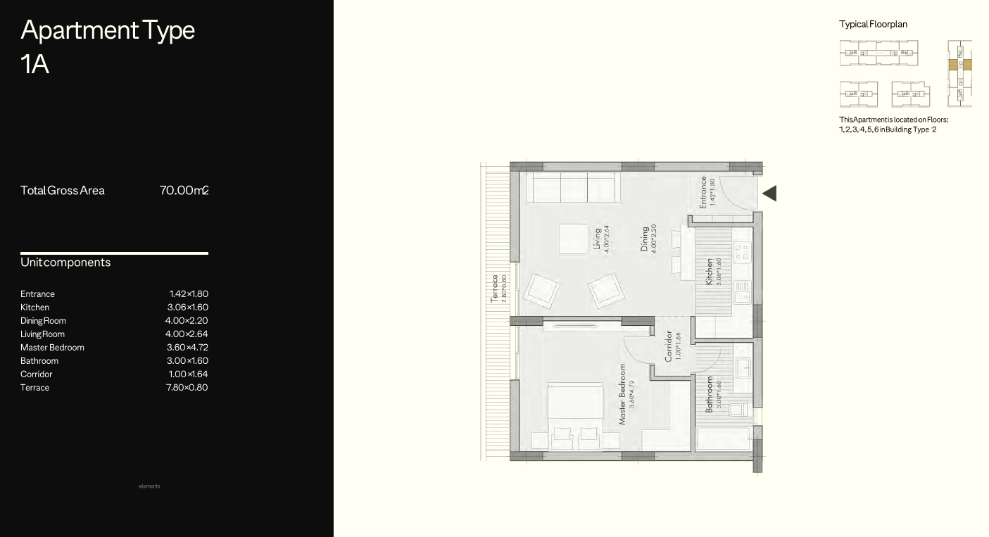 Floor plan for apartment at Al Burouj