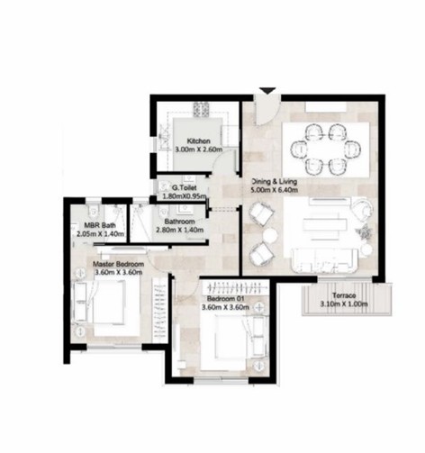 Floor plan for apartment at Hyde Park