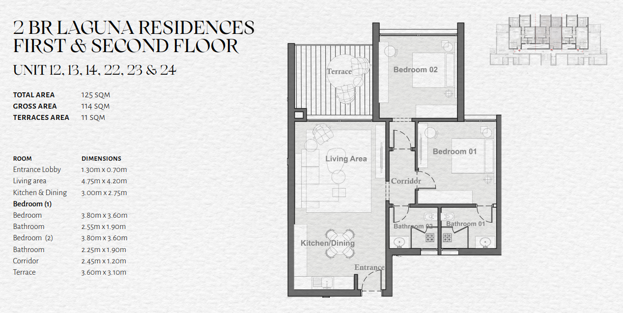 Floor plan for apartment at The Med