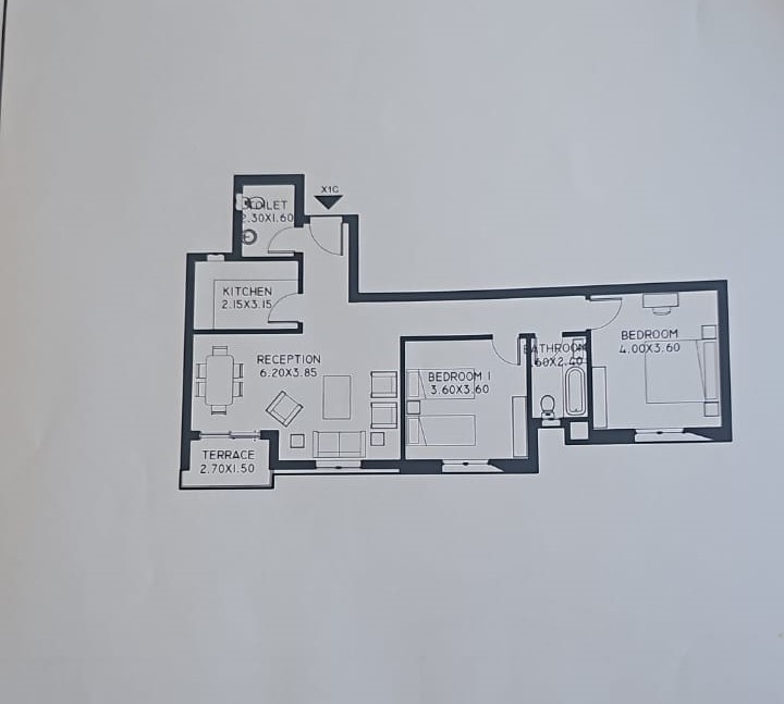 Floor plan for apartment at Taj City