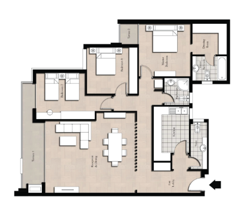 Floor plan for apartment at AZAD