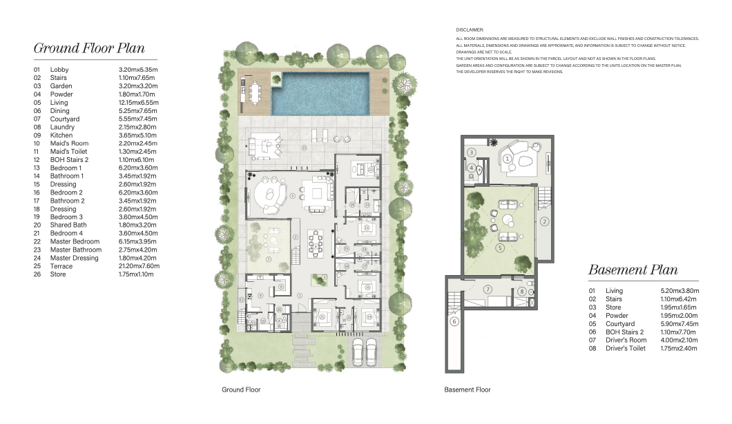 Floor plan for villa at Swan Lake West