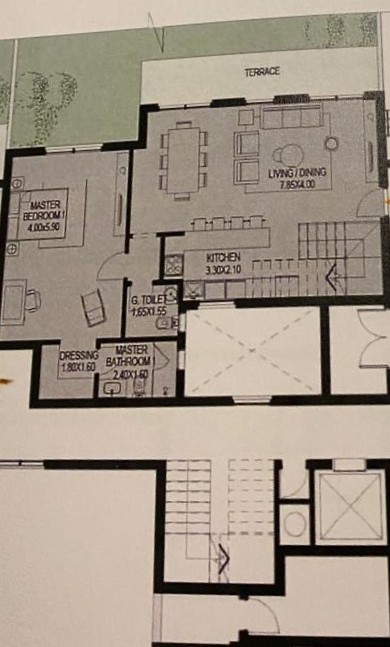 Floor plan for duplex at O West Orascom