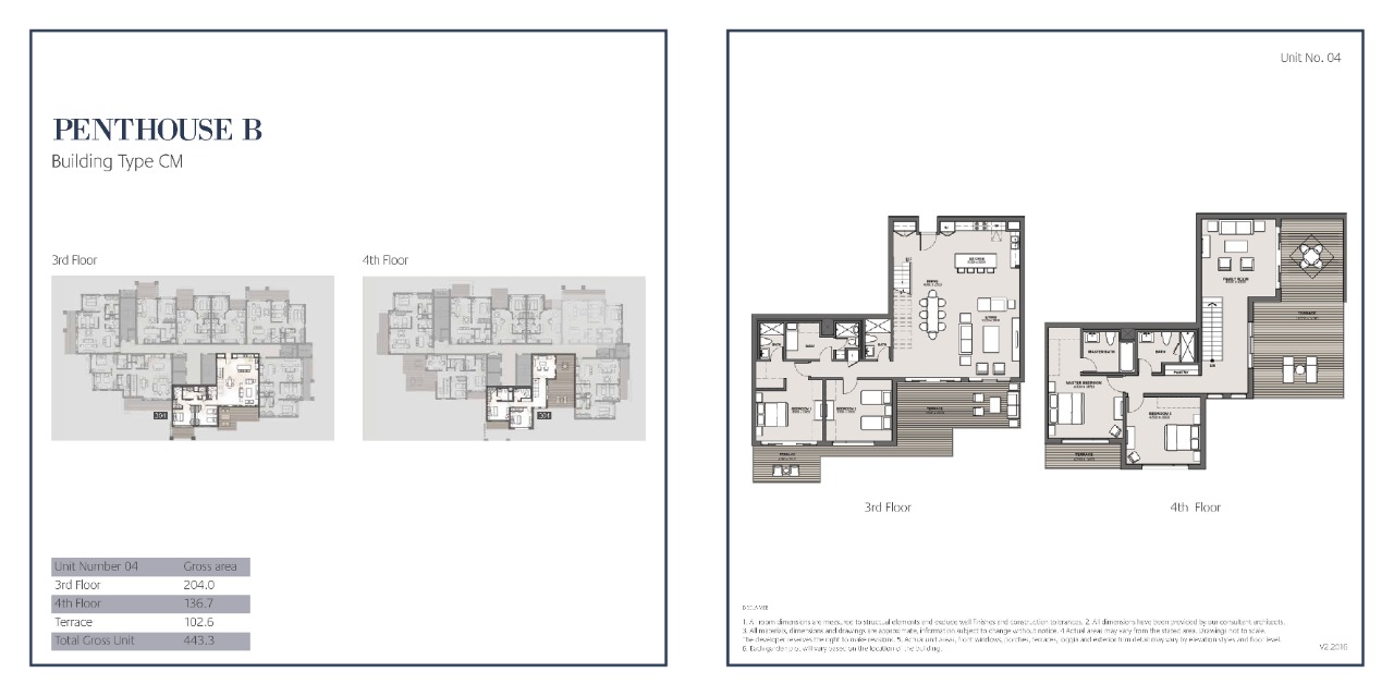 Floor plan for penthouse at Marassi