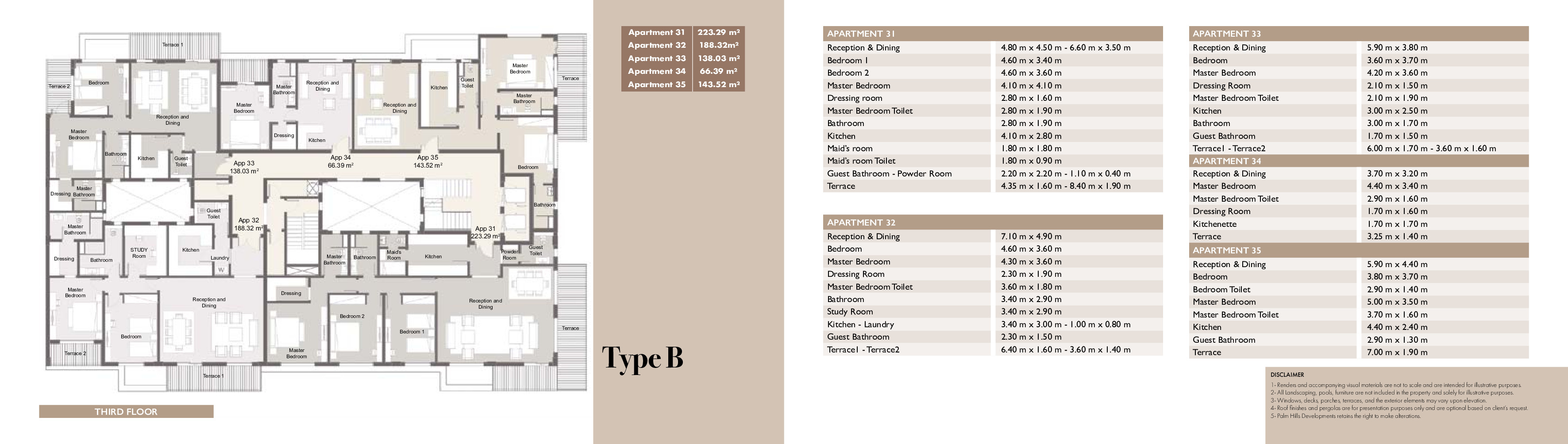 Floor plan for apartment at Palm Hills Alexandria