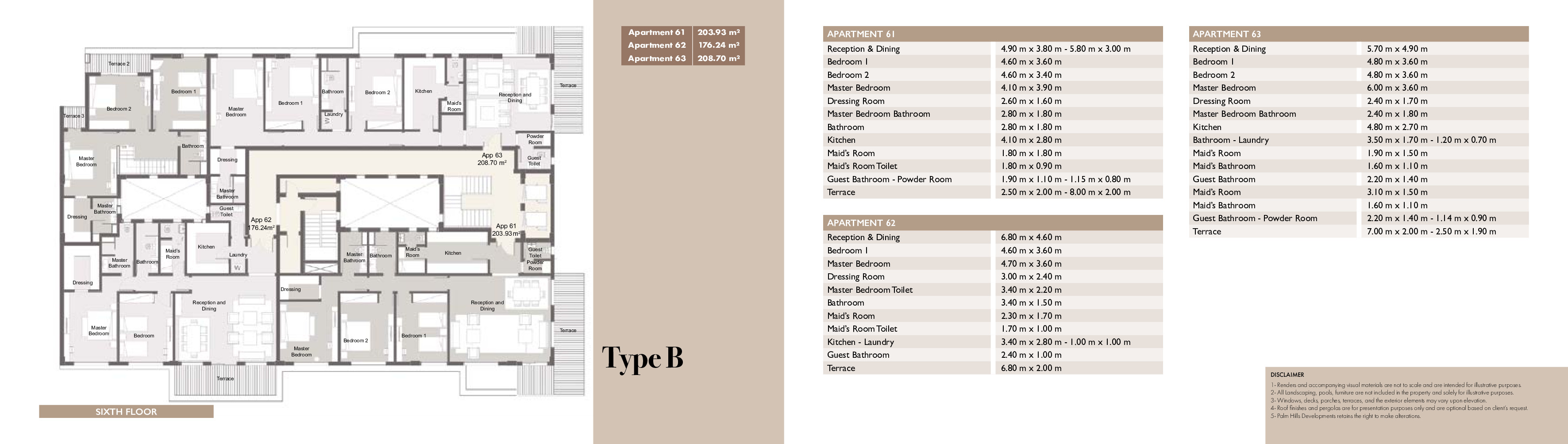 Floor plan for apartment at Palm Hills Alexandria