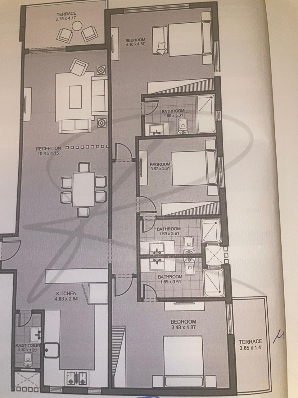 Floor plan for chalet at Direction White