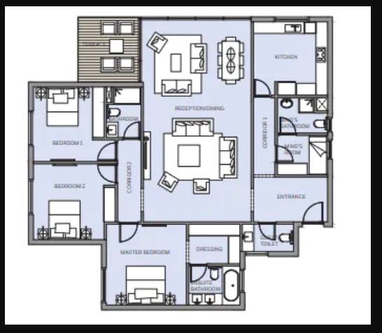 Floor plan for apartment at Park View - Haptown