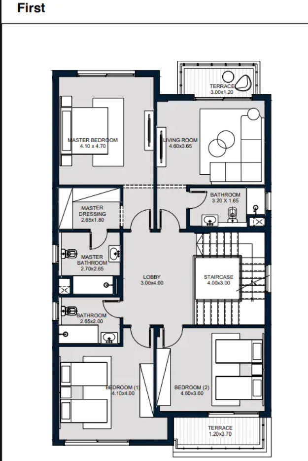 Floor plan for villa at HAPTown