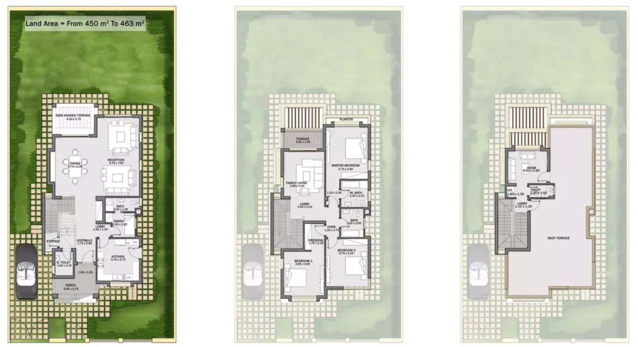 Floor plan for villa at Palm Hills Katameya Extension (PK2)