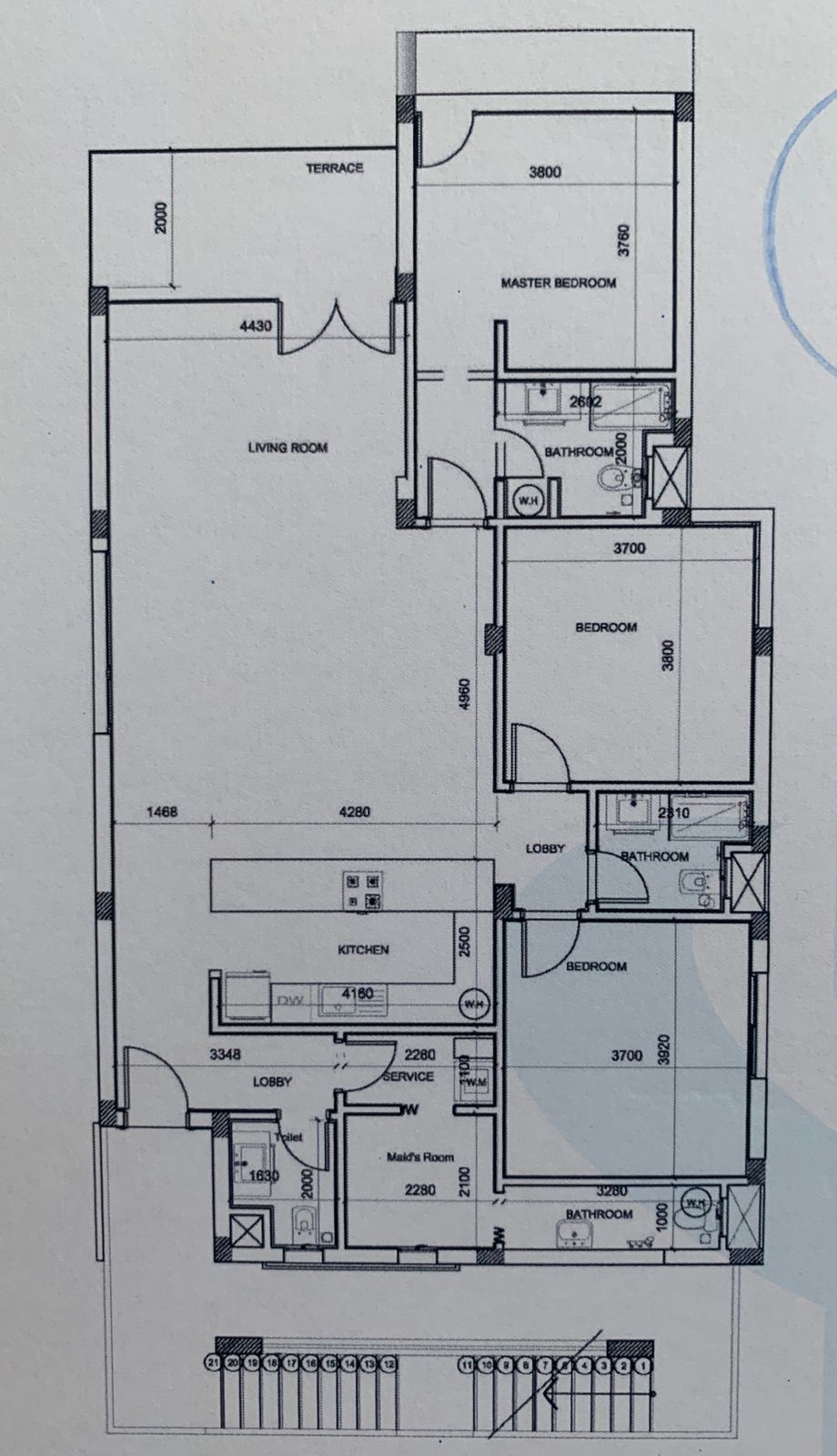 Floor plan for chalet at Fouka Bay