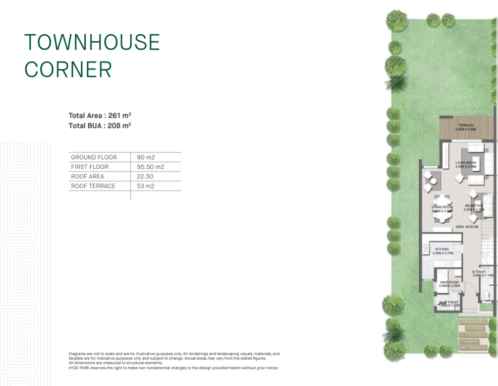 Floor plan for townhouse at Hyde Park