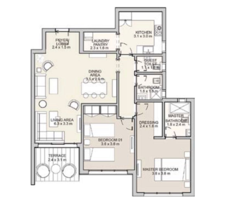 Floor plan for apartment at Hyde Park