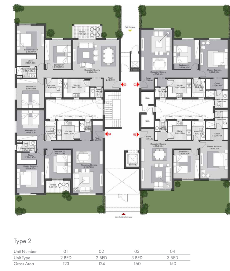 Floor plan for apartment at SODIC East