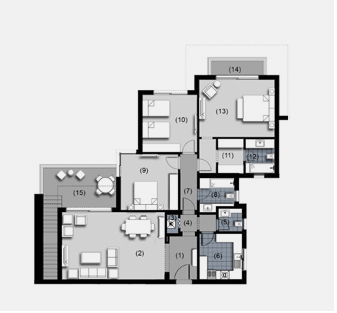 Floor plan for penthouse at New Giza