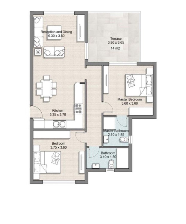 Floor plan for chalet at Hyde Park North - Seashore