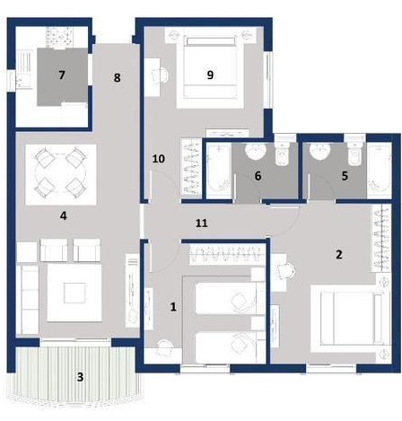 Floor plan for apartment at Nyoum October