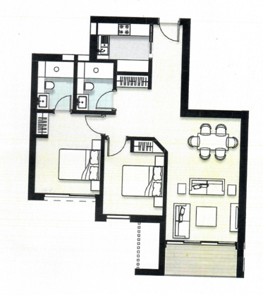Floor plan for apartment at ZED East
