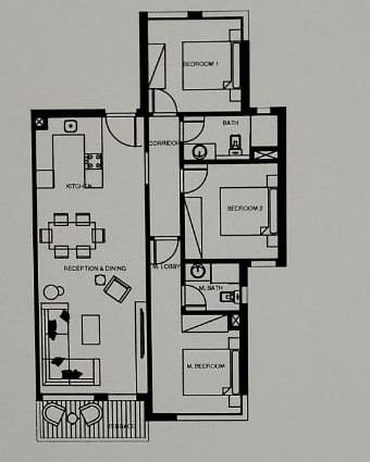 Floor plan for chalet at Plage