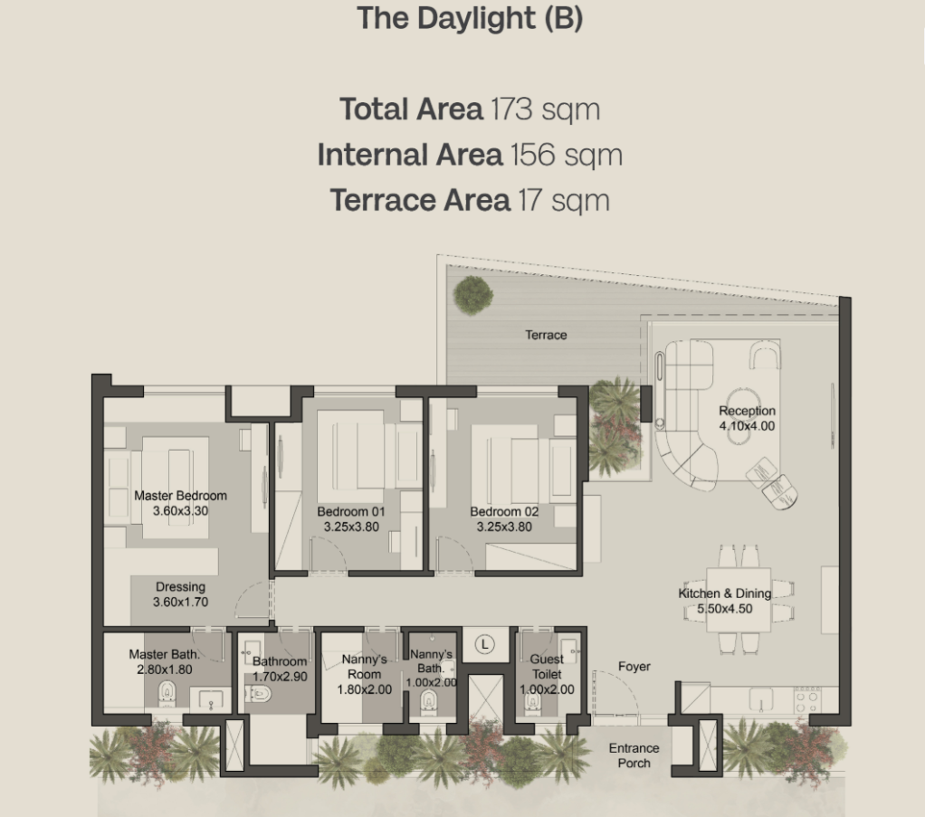 Floor plan for apartment at Hills of One