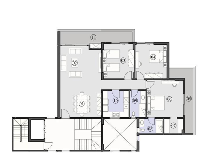 Floor plan for apartment at El Patio Oro