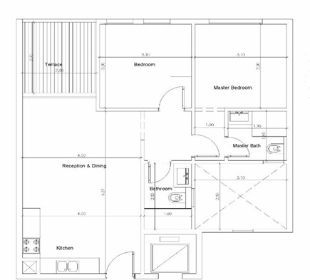 Floor plan for chalet at Cali Coast Ras El Hekma