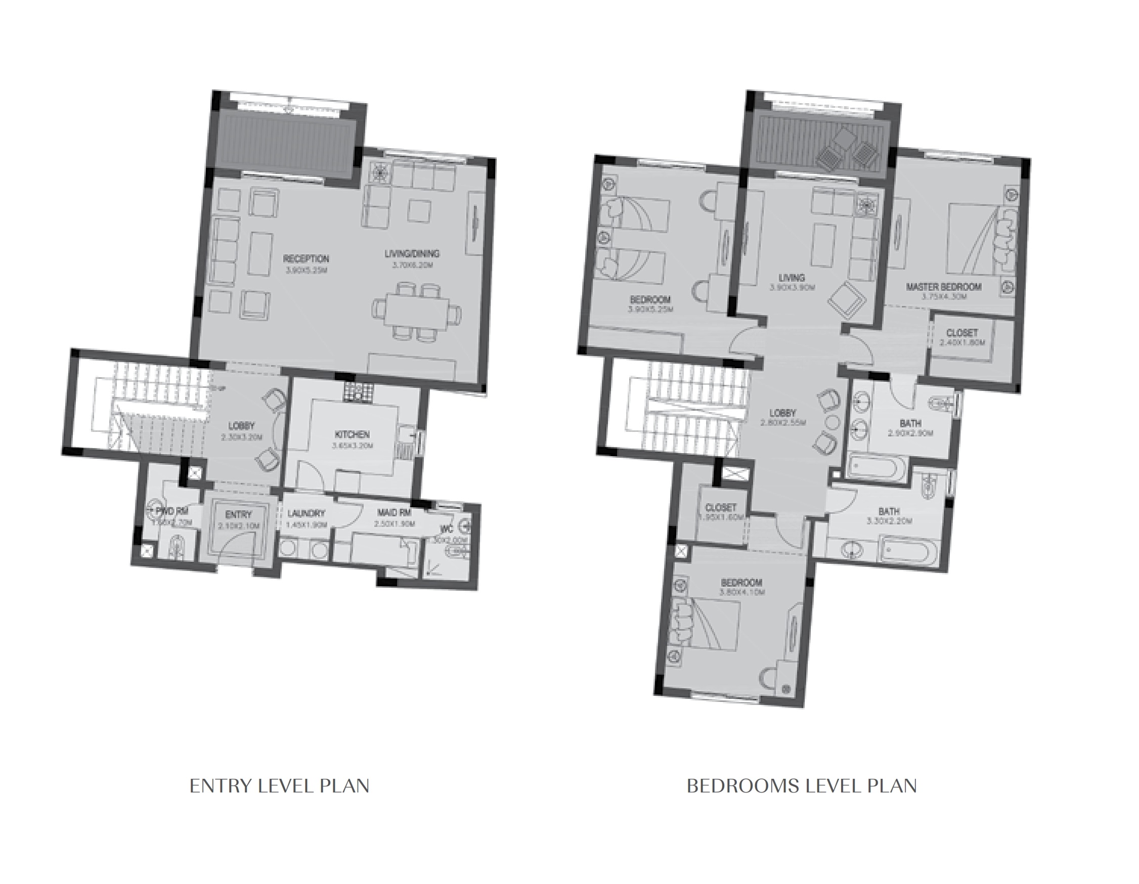 Floor plan for duplex at Uptown Cairo