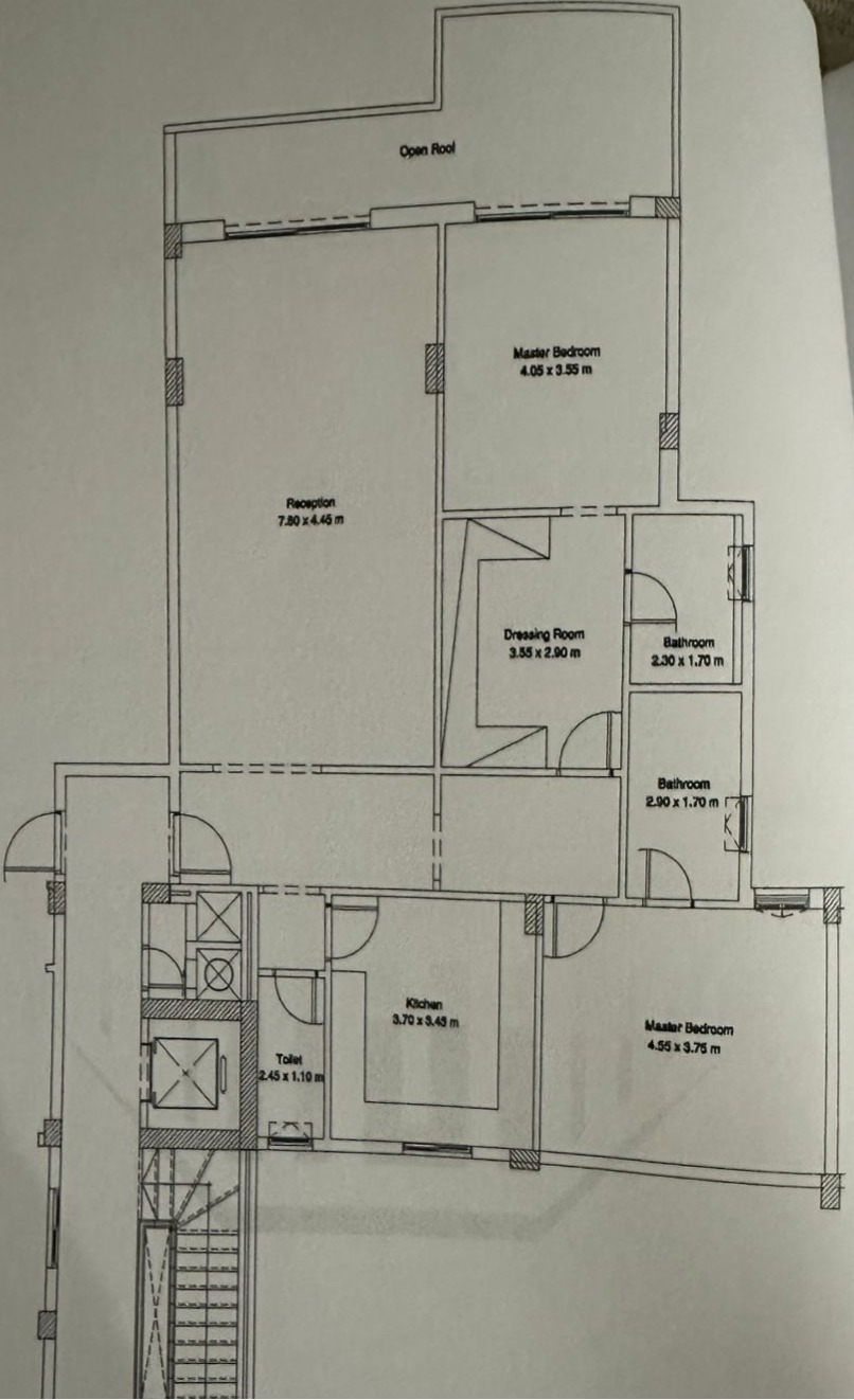 Floor plan for penthouse at Fifth Square Al Marasem