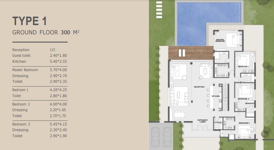 Floor plan for villa at Novella