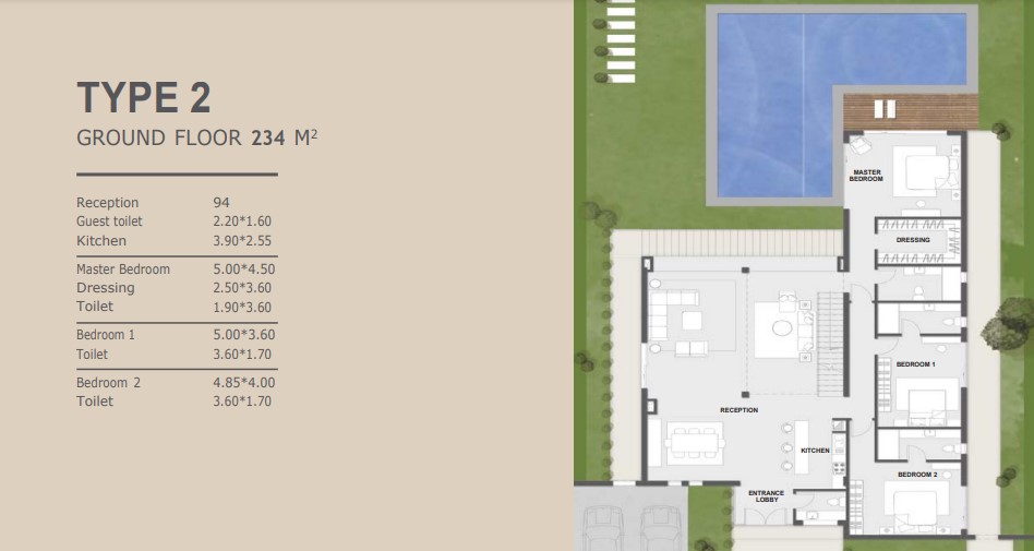Floor plan for villa at Novella