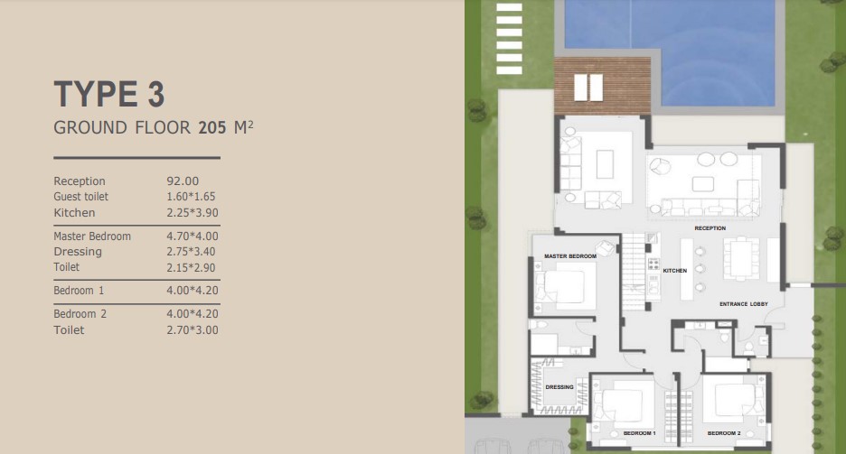 Floor plan for villa at Novella