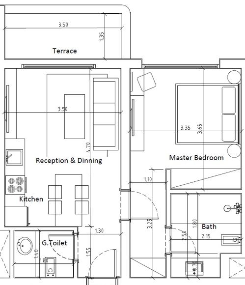Floor plan for chalet at Hacienda Waters