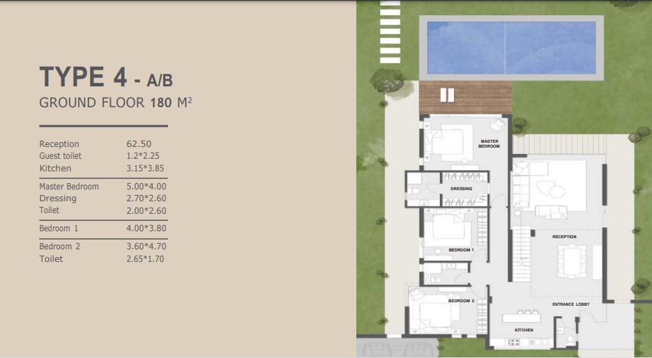 Floor plan for villa at Novella