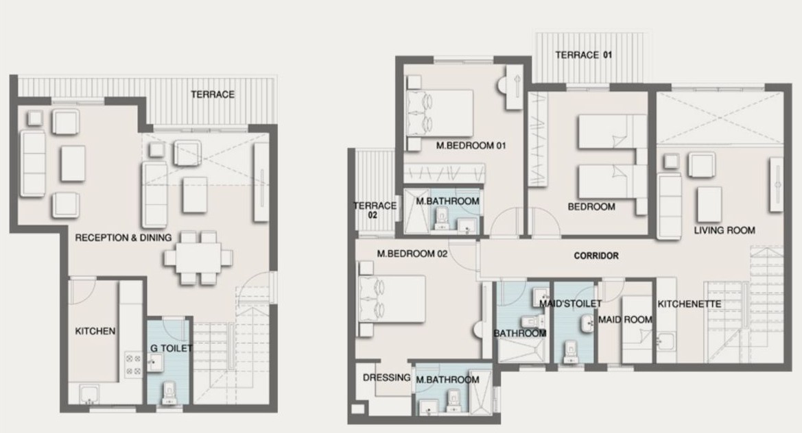 Floor plan for duplex at Telal East