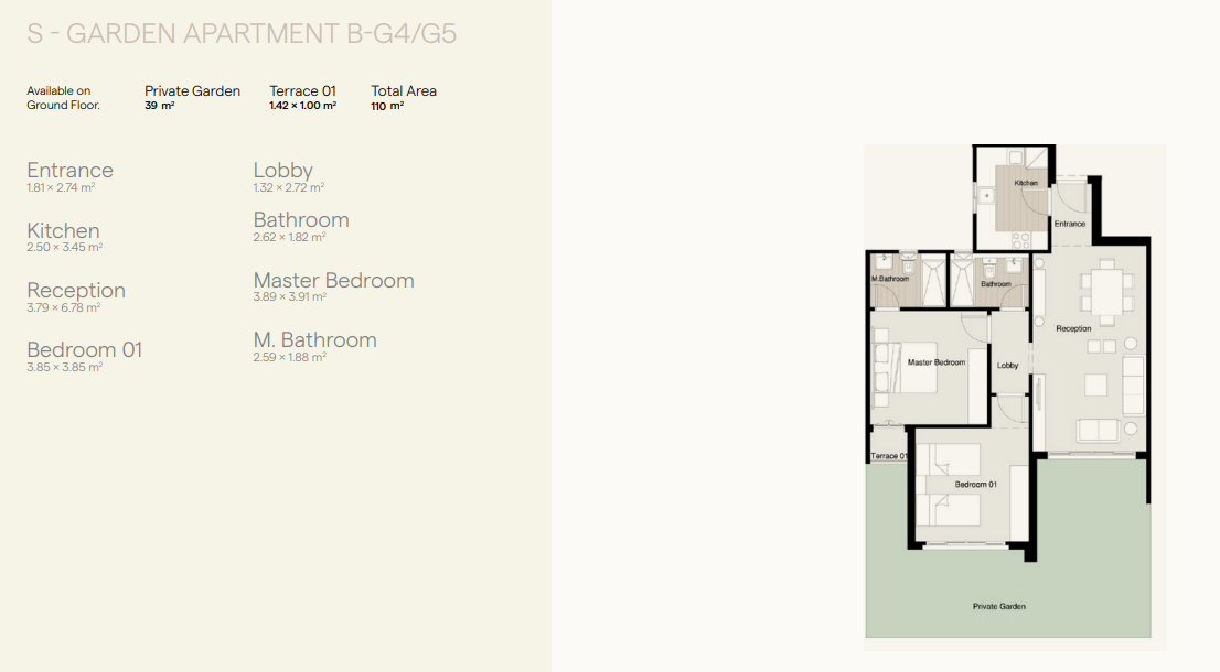 Floor plan for apartment at Residence Eight Sky Abu Dhabi
