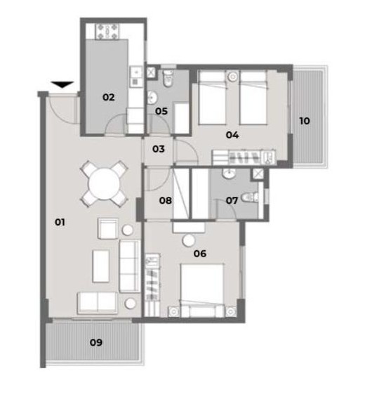 Floor plan for apartment at Il Bosco City