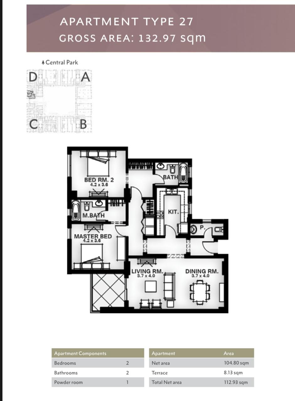 Floor plan for apartment at Mivida