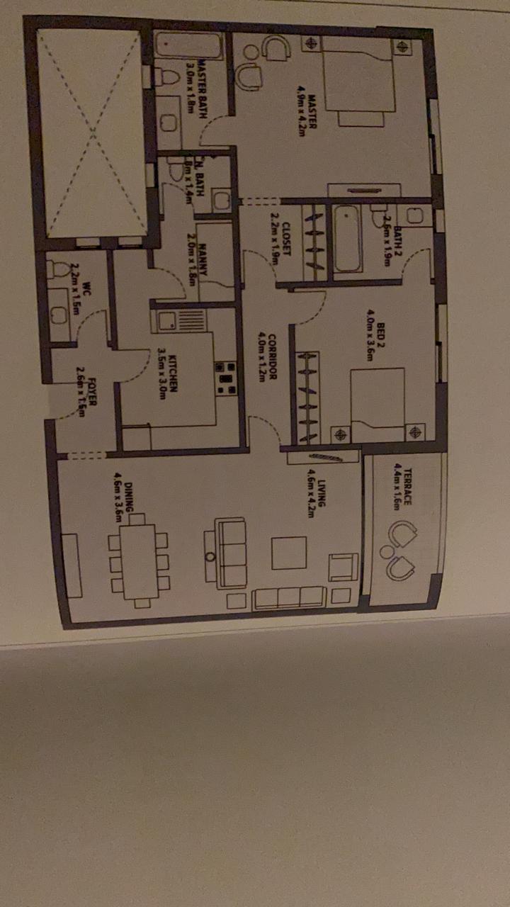 Floor plan for apartment at AEON Towers