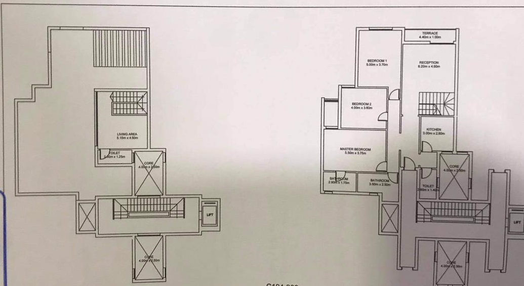 Floor plan for penthouse at Fifth Square Al Marasem