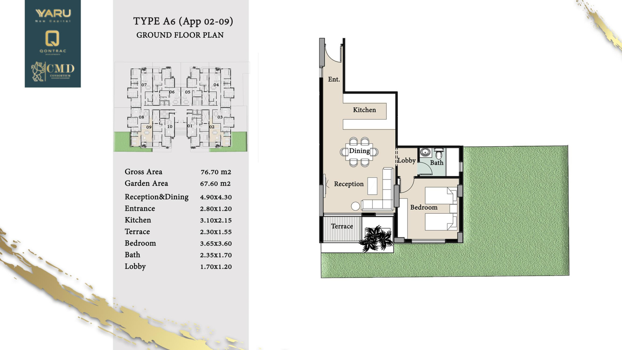 Floor plan for apartment at Yaru