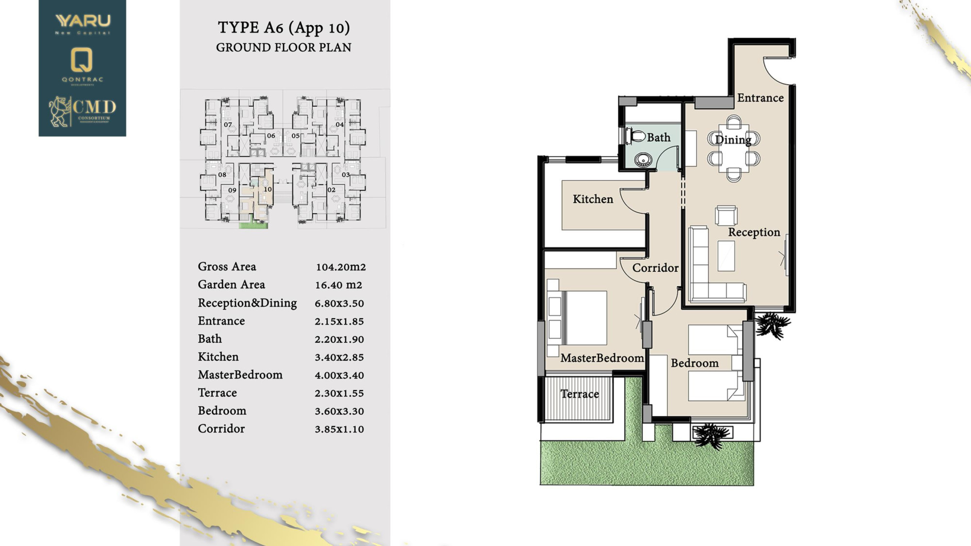 Floor plan for apartment at Yaru