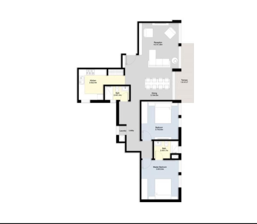 Floor plan for apartment at Bloomfields