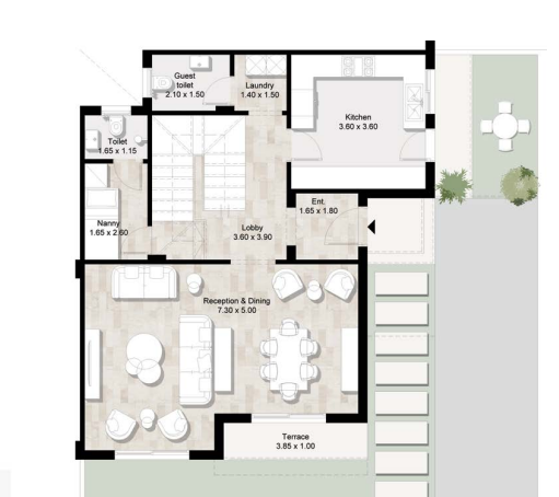 Floor plan for villa at Garden Lakes